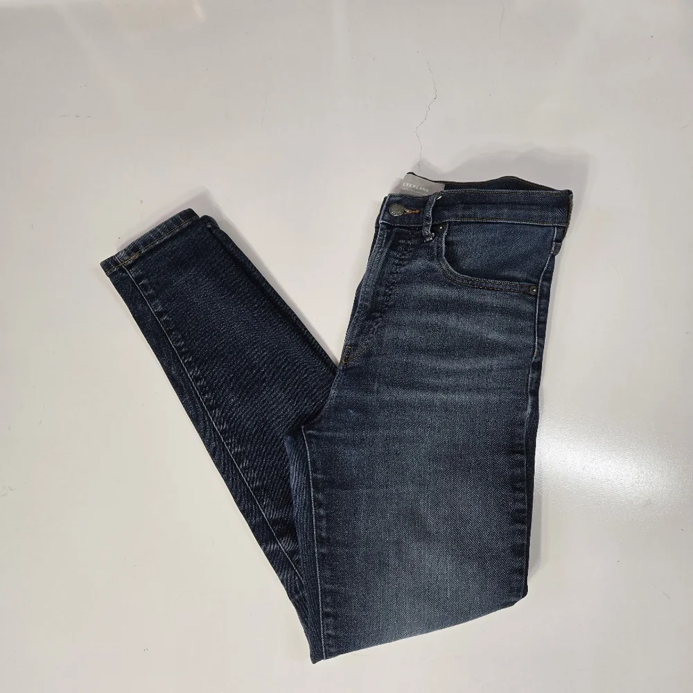 Everlane‎ Dark Blue Wash Cotton Blend The High Rise Skinny Jean Size 28 Ankle